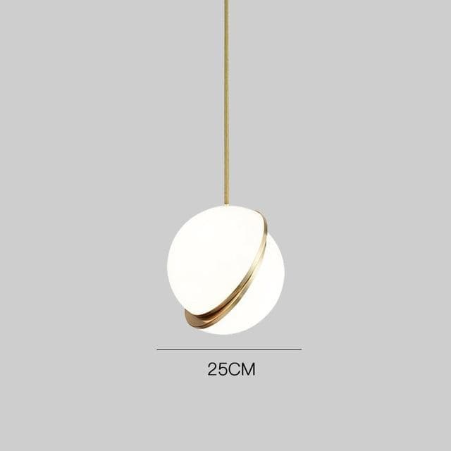 Daytrends 25CM / warm bulb Dislocation crescent moon semi-spherical acrylic chandelier clothing store bar bedside dining room bedroom single head lighting