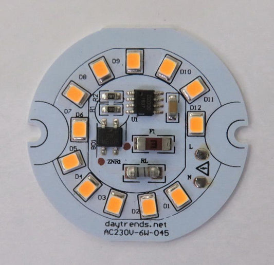 AC LED módulo fecha de NACIMIENTO sin conductor Motor de Luz LED de Dia45mm 6W 3000K