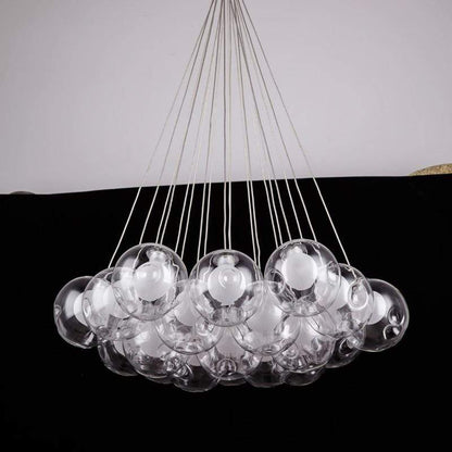 Nordic Modern LED Double-Deck Glass Ball Pendentif Lights G4 Bulb Hall Light 12/15cm Boule de verre Pendentif Lampe Fixtures