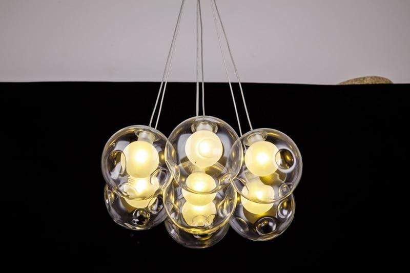 Nordic Modern LED Double-Deck Glass Ball Pendentif Lights G4 Bulb Hall Light 12/15cm Boule de verre Pendentif Lampe Fixtures