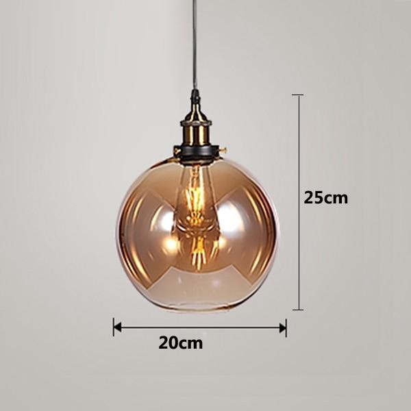 Vintage pendentif lumières ambre verre pendentif lampe E27 / E26 ampoule salle à manger cuisine décor à la maison planétarium lampe