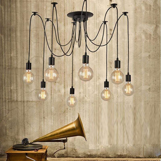 Vintage araignée pendentif lampe Lampe suspendue longueur réglable rétro E27/E26 Loft style classique décoratif LED Éclairage À La Maison