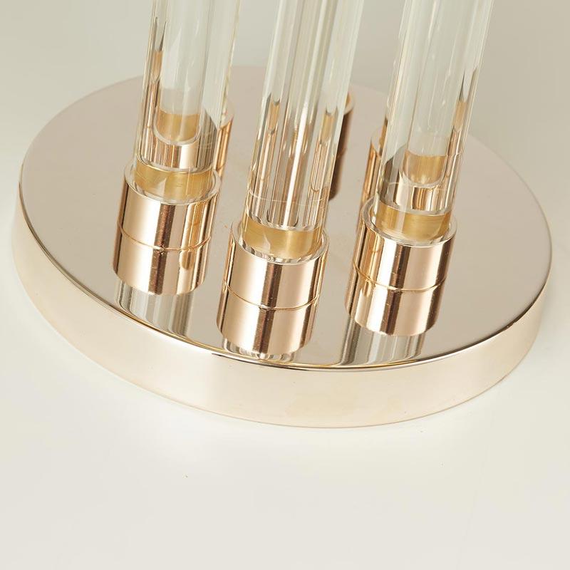 Venta al por mayor de lujo moderno de cristal de diseño de cristal lámpara de mesa sala de estar dormitorio cabecera de tela pantalla de iluminación para el hogar Fixtrues E27 110-220 V