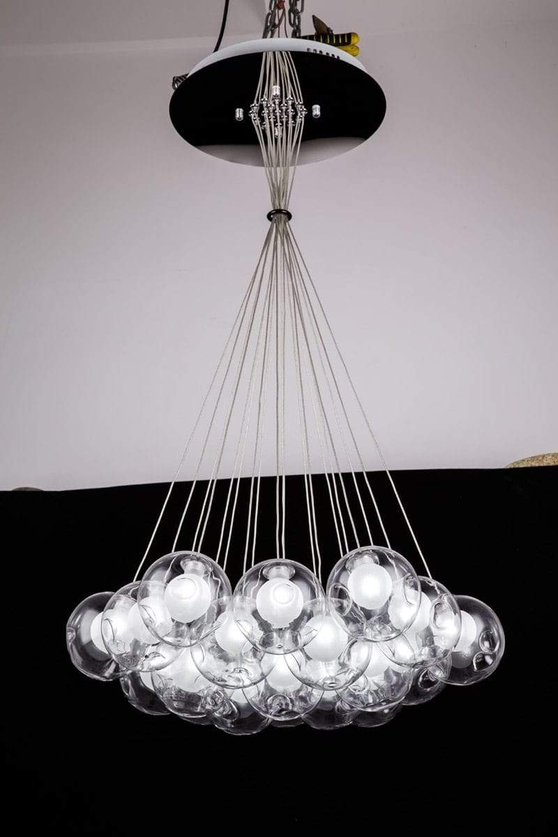 Al por mayor nordico moderno LED doble cubierta de cristal bola colgante luces G4 bulb Hall Luz 12/15cm bola de vidrio lámpara colgante accesorios